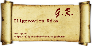 Gligorovics Réka névjegykártya