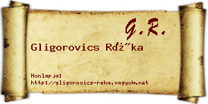 Gligorovics Réka névjegykártya